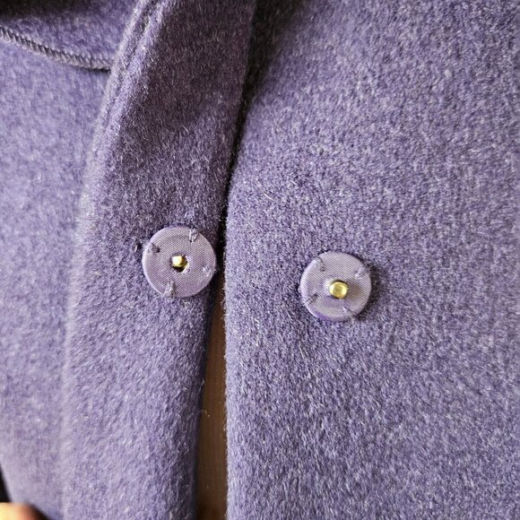 Boden Cashmere/Wool Royal Purple Ruffle Collar Jacket Blazer Lagenlook 12UK/8US - Picture 4 of 10